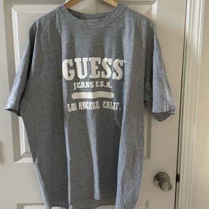 Vintage 90’s Guess Jeans puffy letters rare tee shirt ribbed large 1994 tshirt